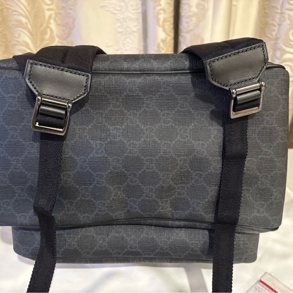 Gucci GG Supreme Black Canvas Leather Monogram Backpack 322069 NEW NWT 16x 12x 7 - Picture 8 of 16